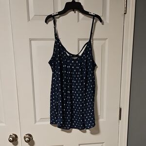 Torrid Size 2 Blue and White Relaxed Camisole with Spaghetti Straps